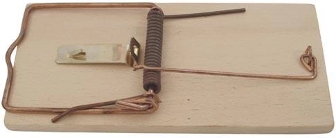 Trampa de madera para ratas con soporte de cebo de seguridad