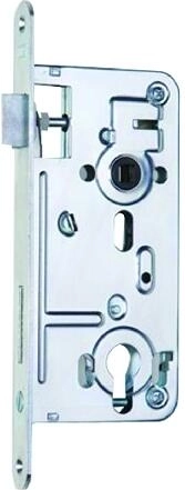 Cerradura de embutir para cilindro K221 72/80 izquierda, blanca, galvanizada