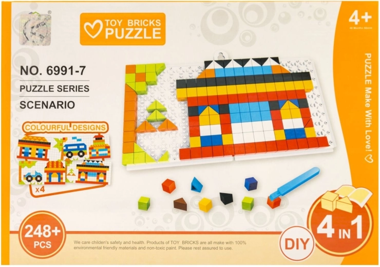Puzzle infantil 4 en 1 construcciones 248 piezas