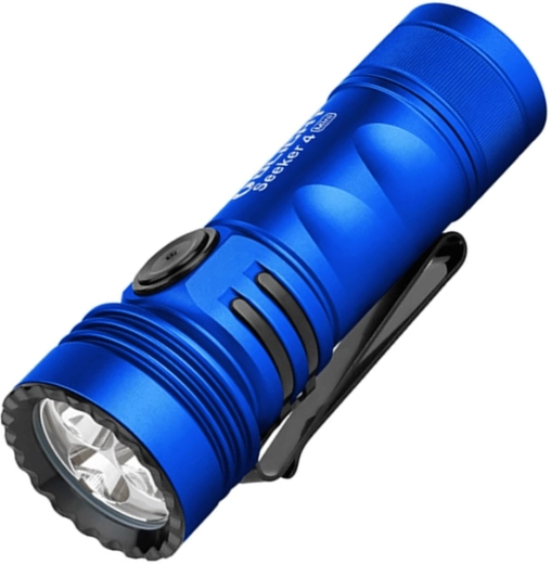 Linterna de bolsillo OLIGHT Seeker 4 Mini azul con UV y luz blanca