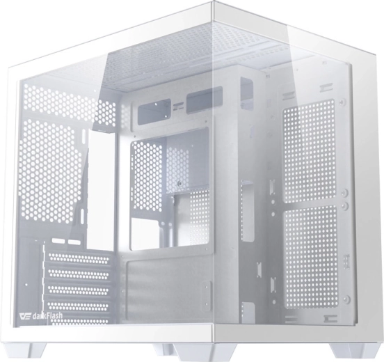 Caja de PC DARKFLASH B275 – blanca, cristal panorámico 270°, M-ATX/ITX