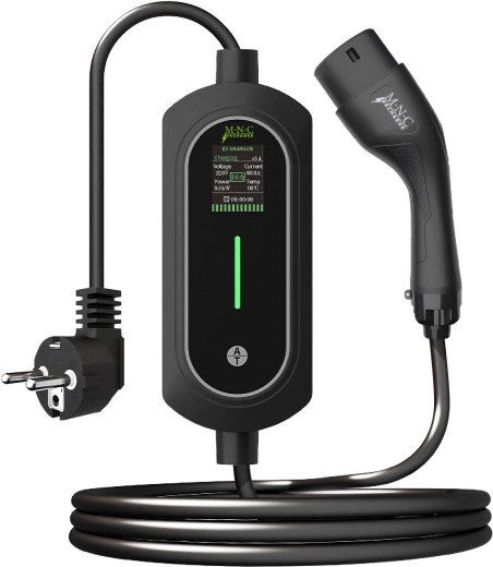 Estación de carga portátil para vehículos eléctricos Type 2 con bolsa, 5 m, 3,5 kW