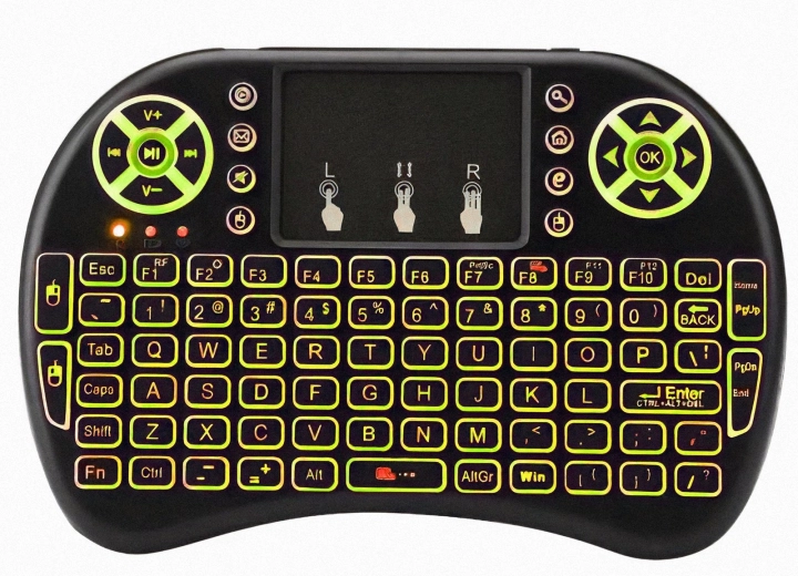 Mini teclado inalámbrico con touchpad y retroiluminación RGB
