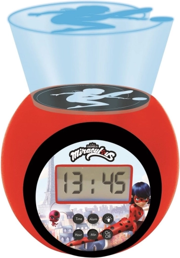 Despertador infantil con proyector MIRACULOUS – Ladybug y Cat Noir