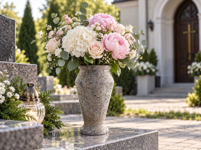 Para la decoración floral de la tumba