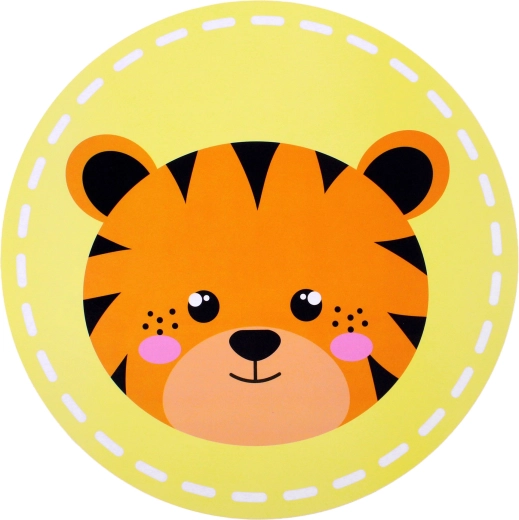 Mantel individual infantil redondo de plástico con tigre 38 cm