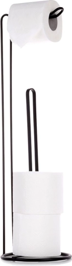 Soporte metálico para papel higiénico, negro, 54 cm