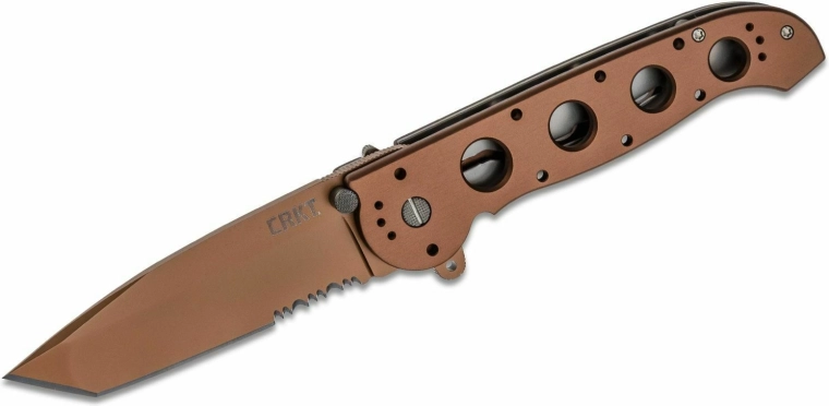 Navaja de bolsillo CRKT M16-14D Desert Tanto, aluminio anodizado marrón
