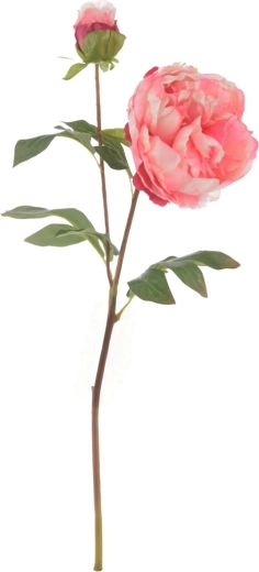 Flor artificial peonía rosa 50 cm