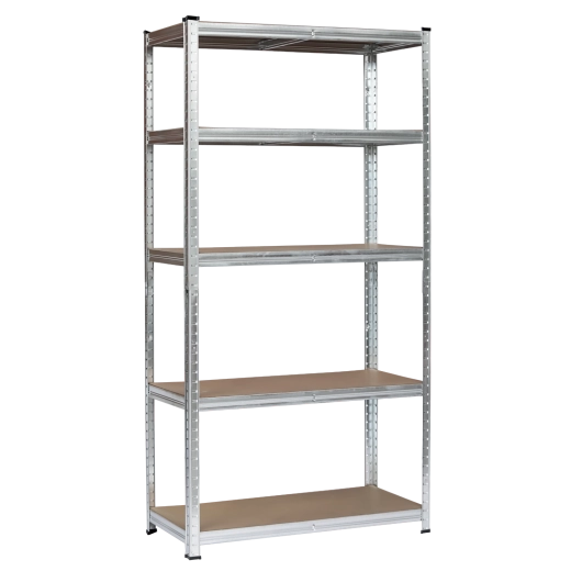 Estantería metálica galvanizada con cinco estantes de 180 × 90 × 40 cm
