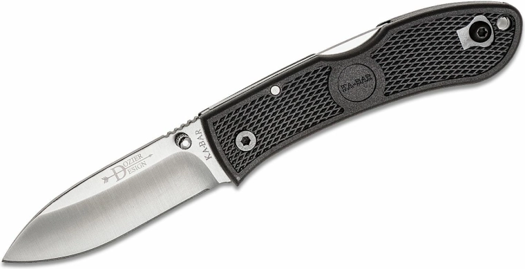 Navaja de bolsillo KA-BAR Dozier Hunter, negra, 7,5 cm