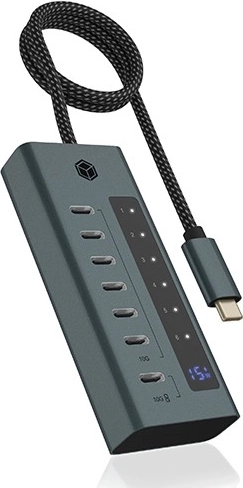 Hub USB‑C 7× USB 3.2 Gen 2 con pantalla y alimentación de 36 W