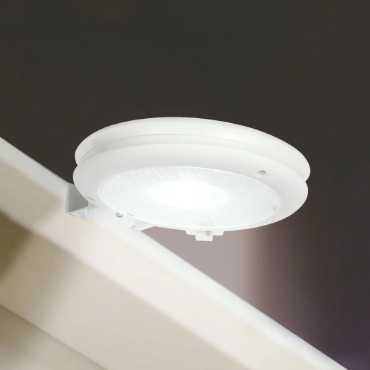 Luz solar para canalón con 3 LED SMD de luz blanca fría, blanca