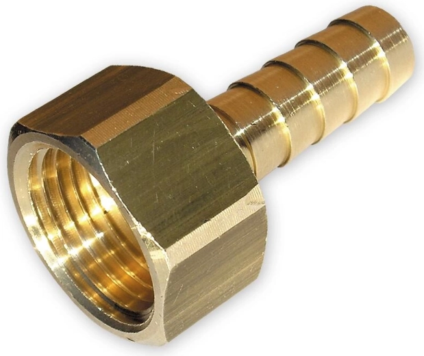 Racor para manguera 1/2" con rosca derecha, latón, para manguera de GLP de 9 mm