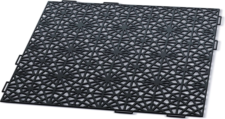 Baldosa modular de jardín Mosaic 39,7 × 39,7 cm, negra