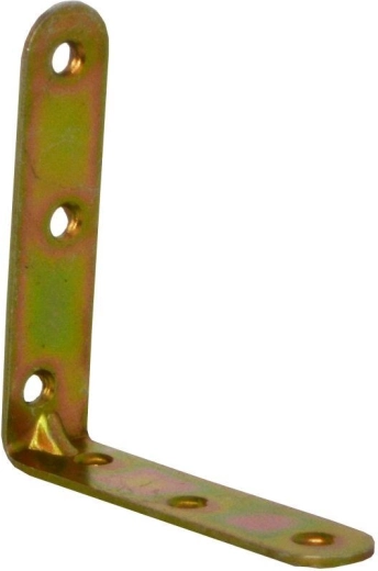 Escuadra de montaje con nervadura, galvanizado amarillo 80 × 18 × 2 mm, paquete de 15 uds