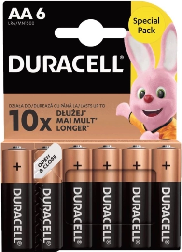 Pilas Duracell Basic AA LR6 paquete de 6 unidades