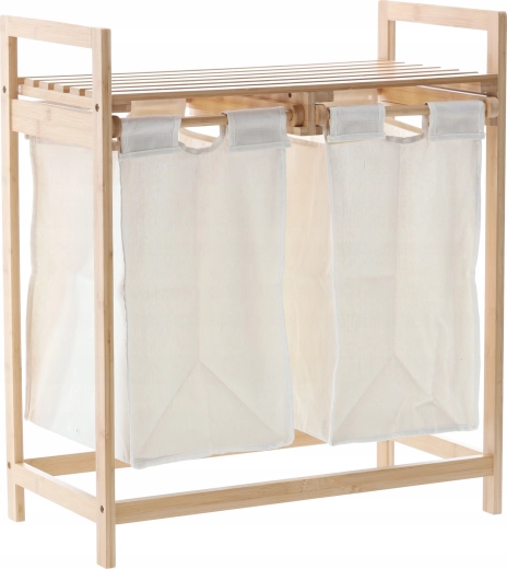 Estantería de bambú con dos cestas 64 × 33 × 73 cm