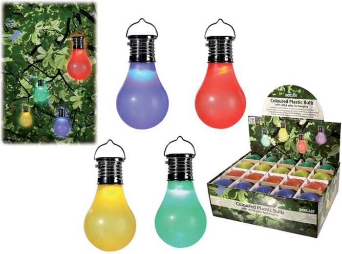 Bombilla LED solar colgante de plástico 10 × 5 cm
