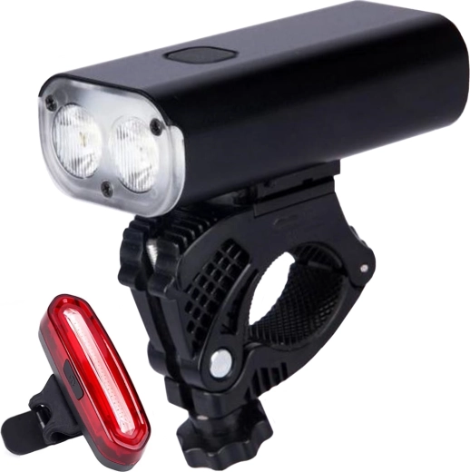 Luz de bicicleta Maltrack Exonum 5000 2 en 1 delantera + trasera