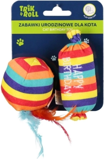 Set de juguetes de cumpleaños para gatos (2 uds.)