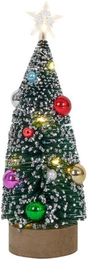 Decoración navideña árbol con 10 LED, 22 cm