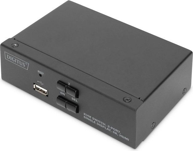 Conmutador HDMI KVM de 2 puertos con resolución 4K