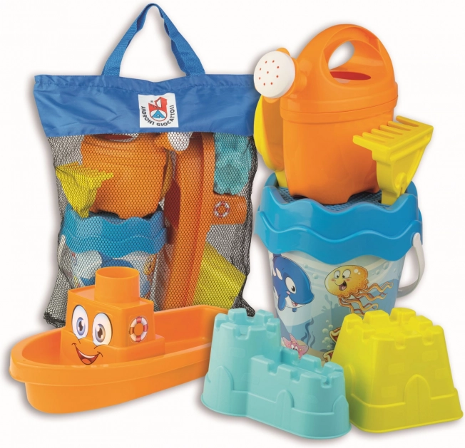 Set de arena Pececito Feliz en bolsa de viaje