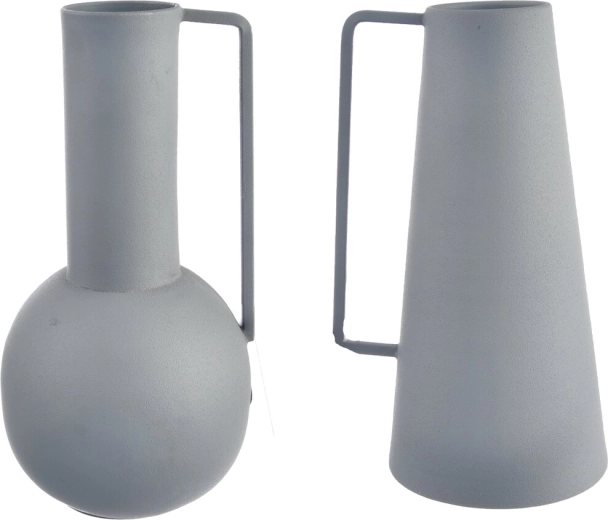 Jarrón de hojalata gris 21 cm (2 variantes)