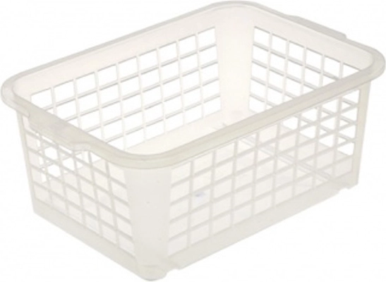 Cesta de plástico apilable, transparente, 25 × 17 × 10 cm