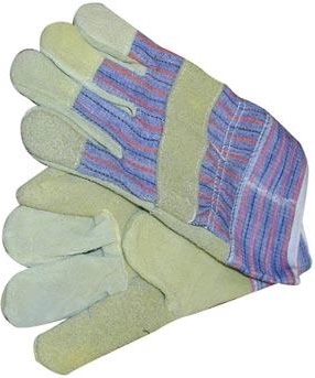Guantes de trabajo TERNO de tejido y cuero serraje amarillo
