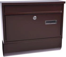 Buzón RADIM con tubo para periódicos, 360 × 320 × 90 mm, marrón