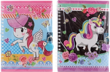 Cuaderno con candado y unicornios
