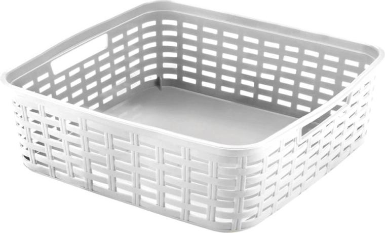 Cesta organizadora de plástico HEIDRUN con diseño de ratán 29 × 19 × 10 cm - 1 unidad