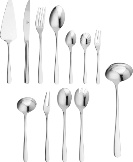 Set Bella de 68 piezas de cubertería de acero inoxidable en maletín (pulido)