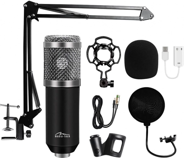 Micrófono de estudio con accesorios para condensador