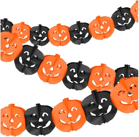 Guirnalda de papel de Halloween con calabazas Glimz 3 m