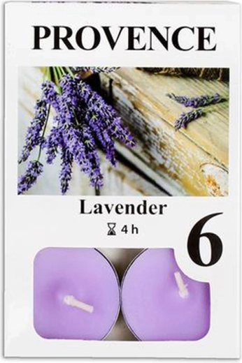 Velas de té de lavanda, 6 uds.