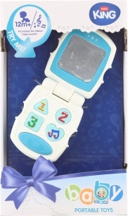 Teléfono infantil azul a pilas