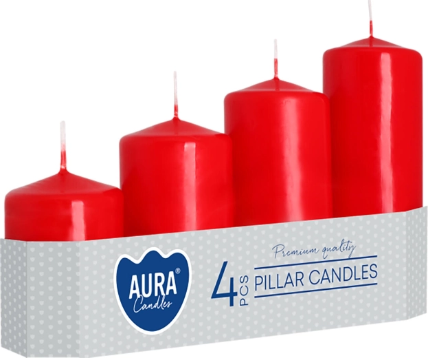 Velas de Adviento rojas escalonadas de 4,8 cm - 4 unidades