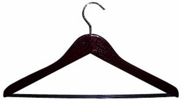 Percha de madera para ropa color caoba 44,5 × 23 × 1 cm