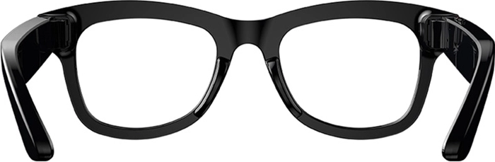 Elegante montura negra con lentes transparentes para uso diario