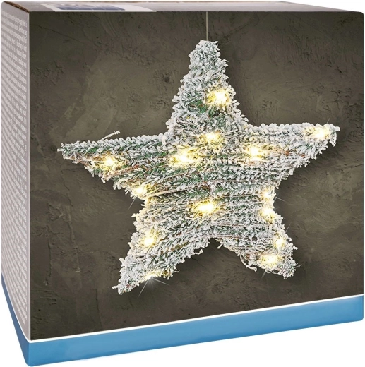 Estrella navideña iluminada de 30 cm con 20 LED y temporizador