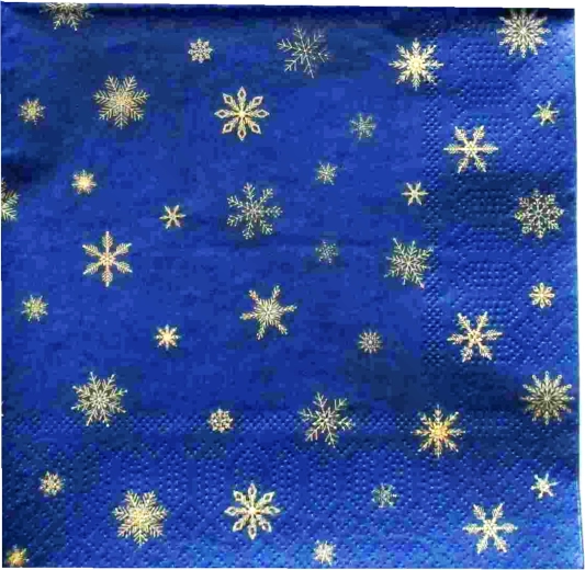 Servilletas navideñas con copo de nieve, de 3 capas, 33 × 33 cm