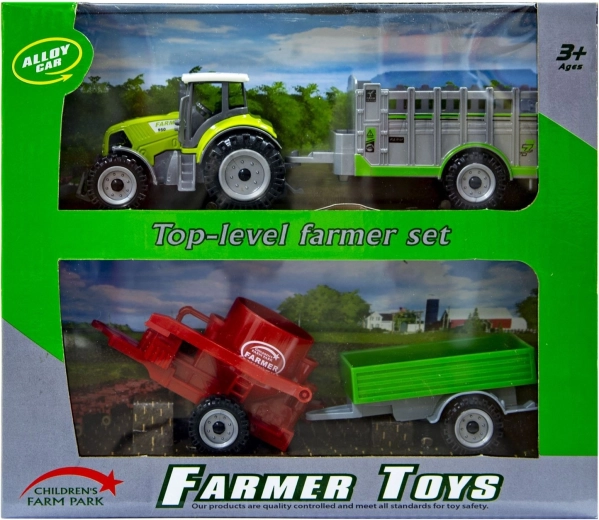 Tractor verde con remolques intercambiables