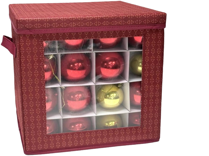 Organizador para guardar adornos navideños rojo 33 × 33 × 33 cm - 1 unidad