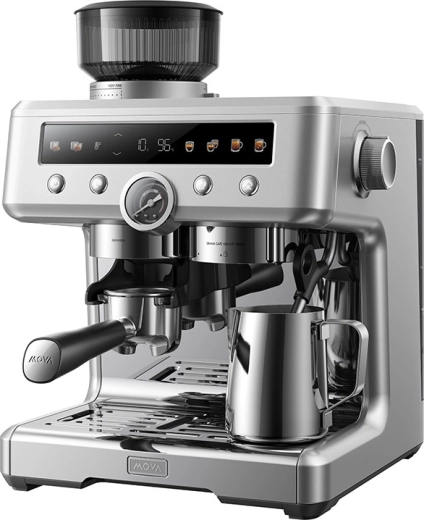 Cafetera espresso MOVA S20 Pro con molinillo – plateada