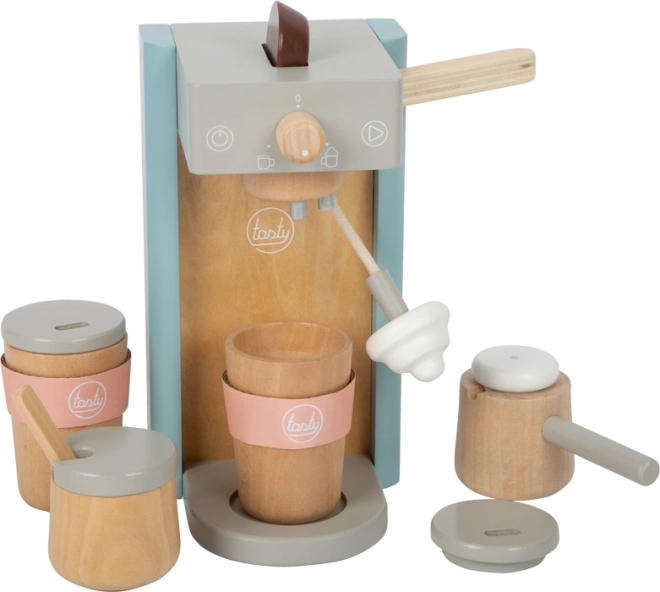 Cafetera de madera con accesorios Tasty