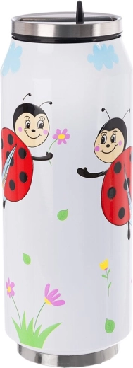 Termo de acero inoxidable con forma de lata, mariquita, 0,4 l