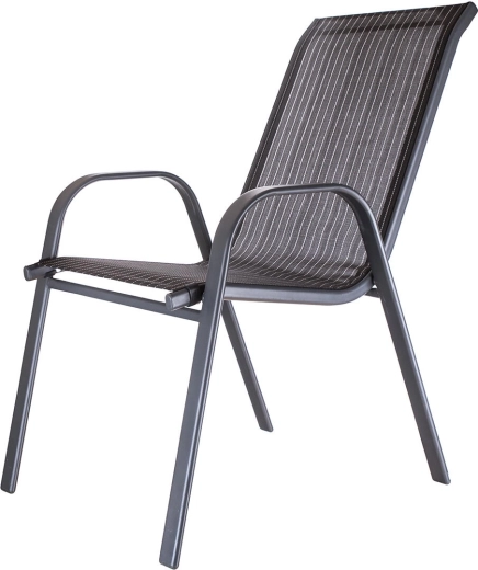 Silla de jardín apilable Harrow, acero y textileno, negra, 2 uds